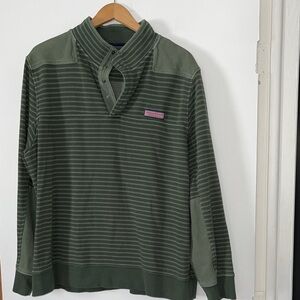 Vineyard Vines top snapped pullover, men's XL $128, Shep Shirt, green